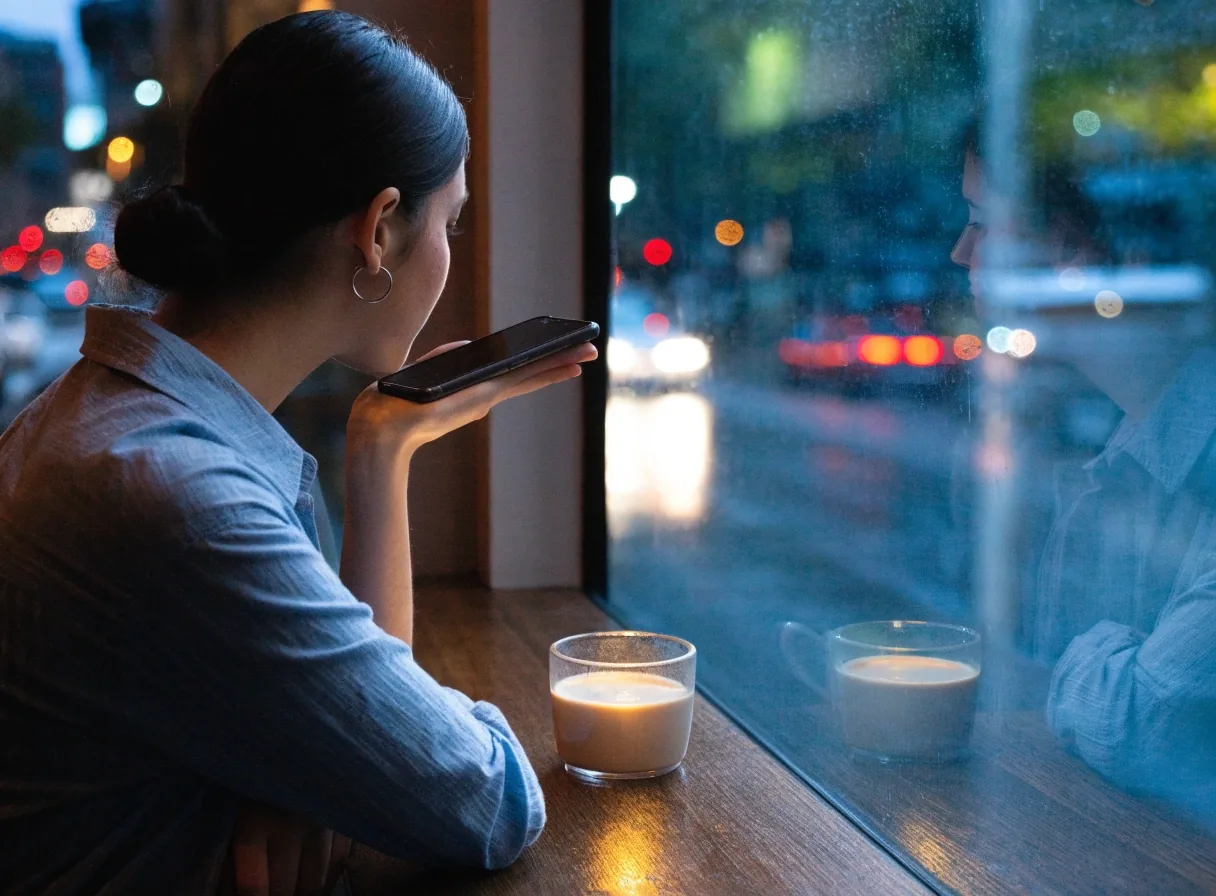Night window with soft reflection and drops on glass